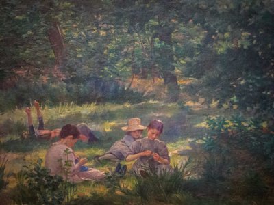 Children in the Grass by Ivana Kobilca